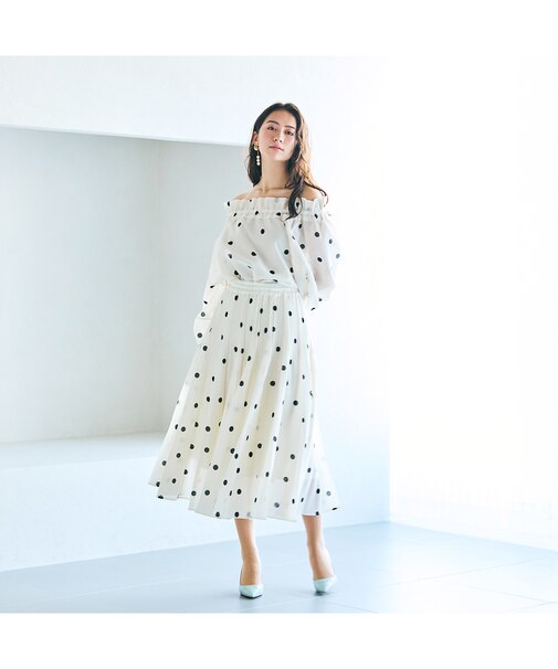【大人百花掲載】ドットプリーツスカート