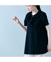 胸元ラッフルフリルブラウス