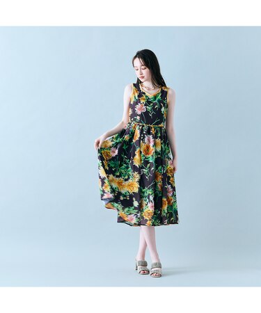 ダリアプリントワンピース