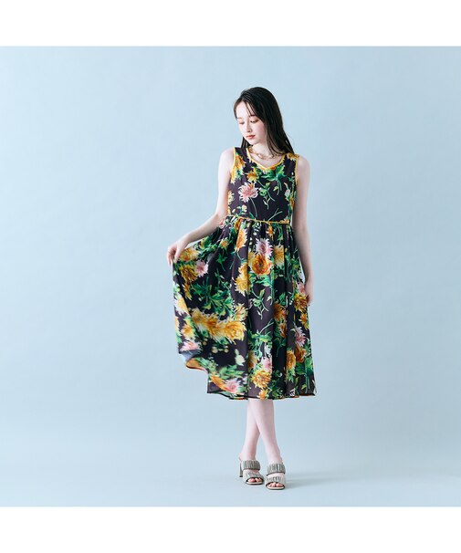 ダリアプリントワンピース