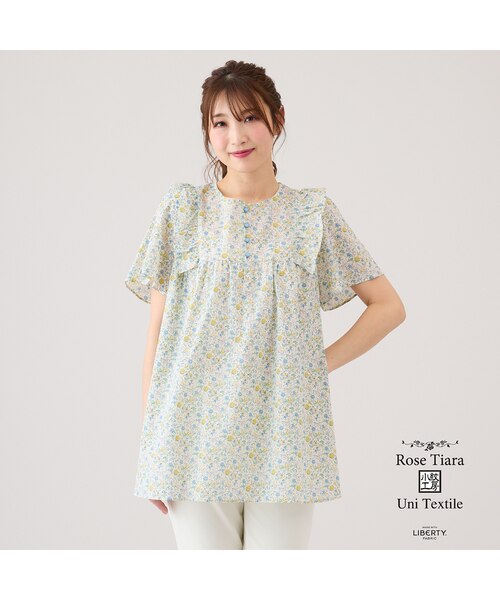 新品タグ付　Rose Tiara with LIBERTY フリルブラウス Rose Tiara with LIBERTY / フリルブラウス｜ローズティアラの