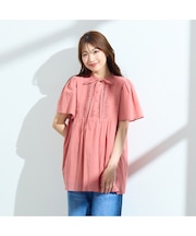 【コットン100%/手洗い可】ピンタックブラウス