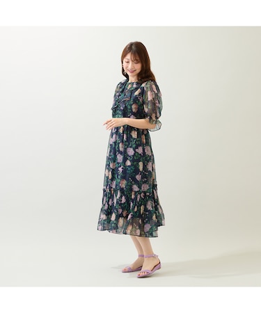 フラワープリントワンピース