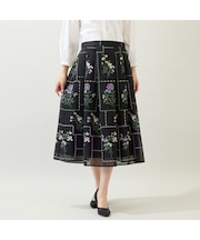 【セットアップ対応】パネル風刺繍スカート