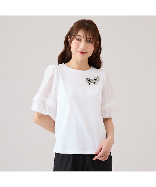 【大人気追加】【手洗いOK】ボリューム袖カットソー