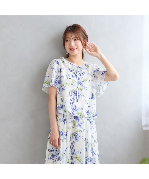 【セットアップ対応】バルーンヘムブラウス