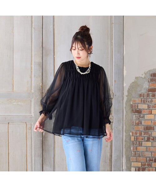 手洗いOK】チュール重ねカットソー｜ローズティアラの通販｜&mall