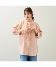 【接触冷感/イージーケア/手洗いOK】フリルブラウス