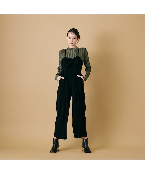 胸元リボンサロペット｜ローズティアラの通販｜&mall（アンド