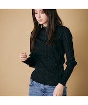 ラメ入りワイドリブニット
