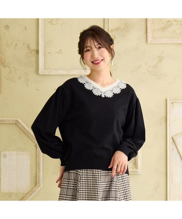 【前後2WAY】レースニットプルオーバー