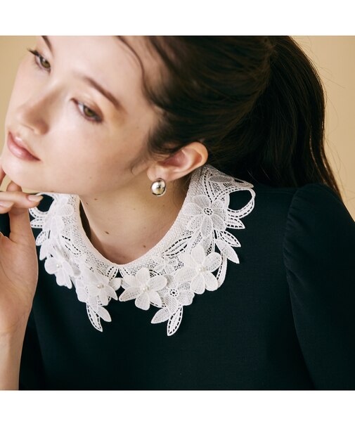 フラワーモチーフ付きプルオーバー