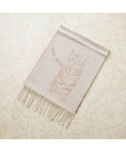 【日本製/発熱/保温/静電防止 】ねこマフラー