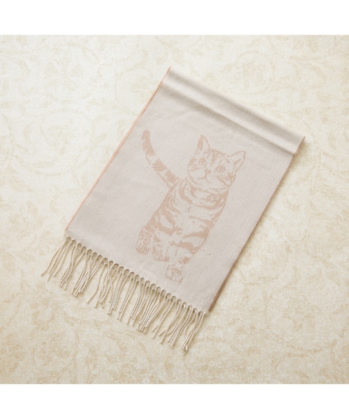【日本製/発熱/保温/静電防止 】ねこマフラー