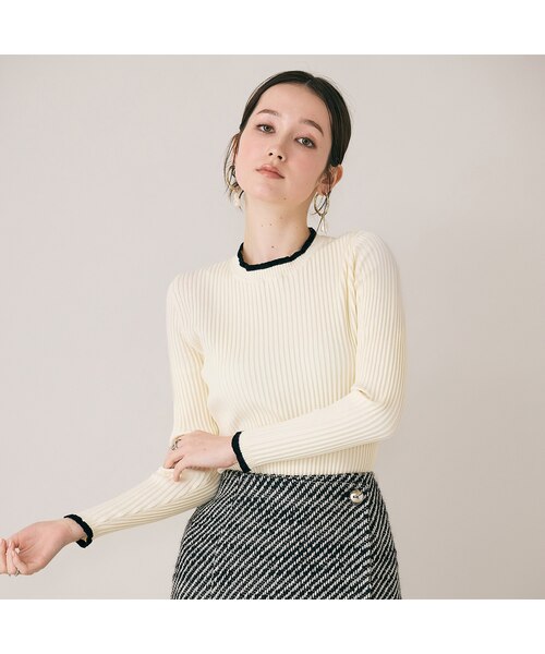バイカラーラインリブニット｜ローズティアラの通販｜&mall（アンド