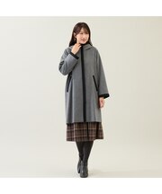 フード付き配色切替えコート