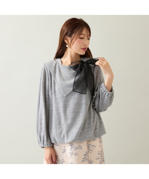 ビッグカラーリボンカットソー