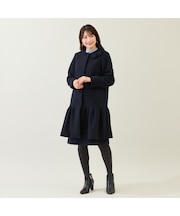 【コサージュ付】フレア切替コート