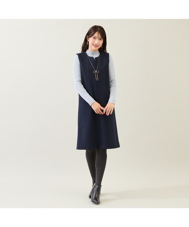 【Set】リブニット×ジャンパースカート