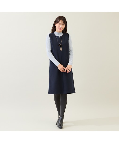 【Set】リブニット×ジャンパースカート