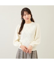 アーガイルリボンニット