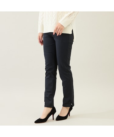 【伸縮性◎/ストレッチ発熱】裾リボンレギンスパンツ