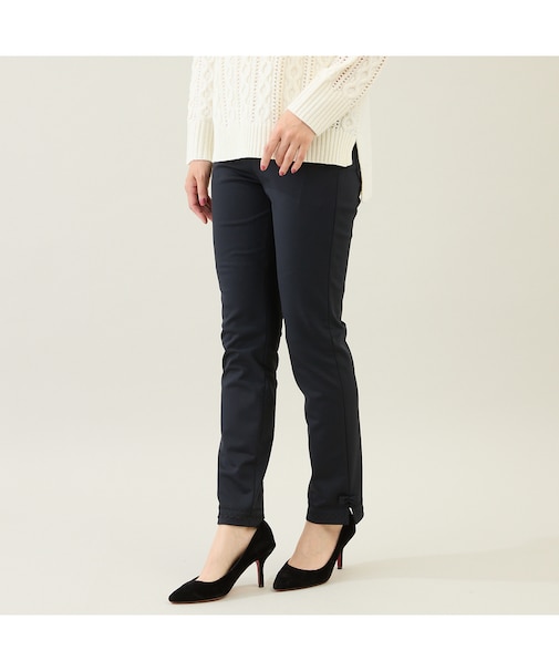 【伸縮性◎/ストレッチ発熱】裾リボンレギンスパンツ