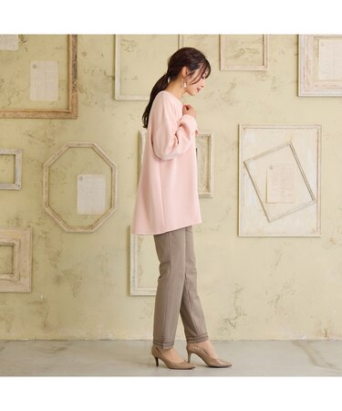 【伸縮性◎/ストレッチ発熱】裾リボンレギンスパンツ