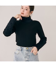 シャギーMIXリブニットプルオーバー