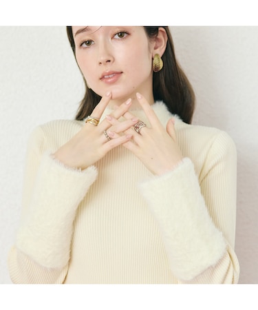 シャギーMIXリブニットプルオーバー