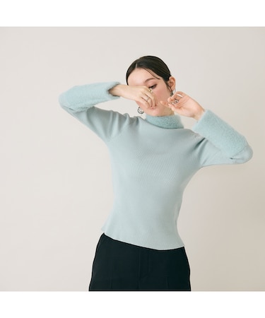 シャギーMIXリブニットプルオーバー