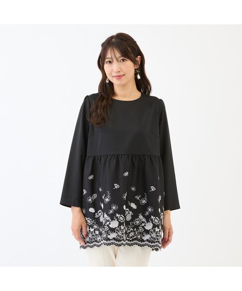 吹上刺繍チュニック｜ローズティアラの通販｜&mall（アンドモール