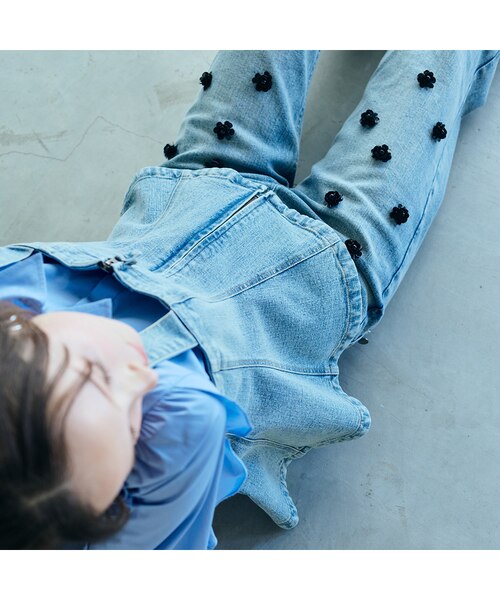 デニム裾フレアビスチェ｜ローズティアラの通販｜&mall（アンドモール