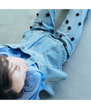 デニム裾フレアビスチェ