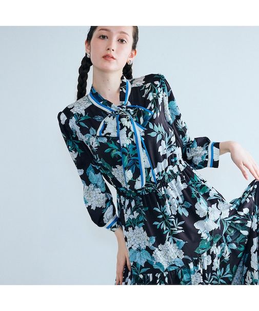 アジサイプリントワンピース