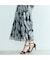 フラワーフレームプリントプリーツスカート