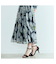 フラワーフレームプリントプリーツスカート