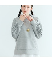 フラワーモチーフ付きパーカー