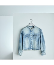 パール釦デニムジャケット