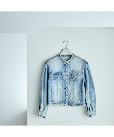 パール釦デニムジャケット