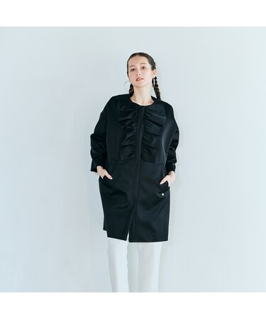 リボンフリルコクーンコートジャケット