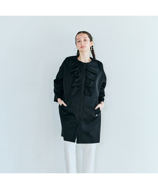 リボンフリルコクーンコートジャケット