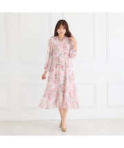 シフォンプリントワンピース