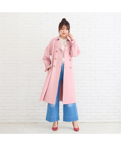 FICTION TOKYO ♥︎ ボリュームスリーブトレンチコート（ピンク） ボリュームスリーブトレンチコート / Volume Sleeve Trench Coat |