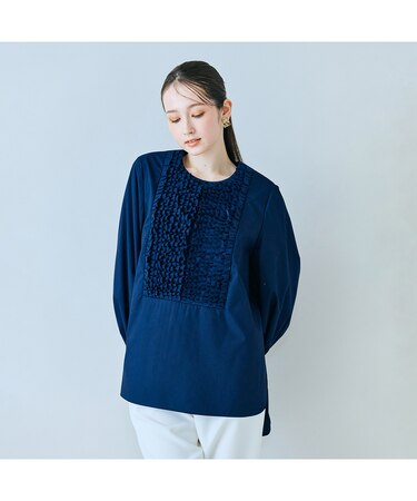 フロントフリルレイヤードブラウス