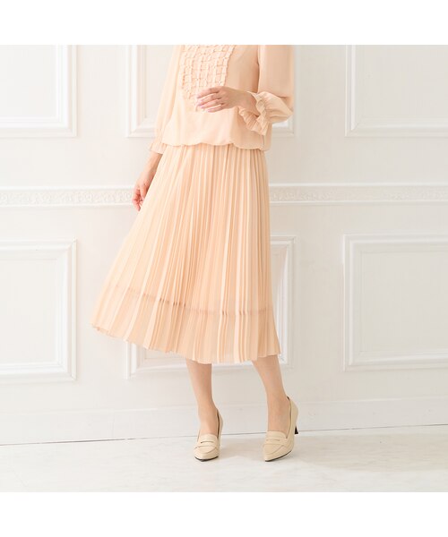 テニス　ベージュ プリーツスカート　フレア セットアップ対応】プリーツフレアスカート｜ローズティアラの通販