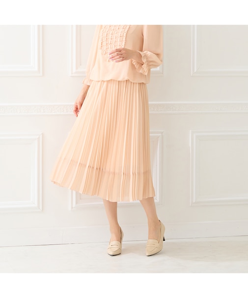 【セットアップ対応】プリーツフレアスカート