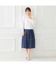 【イージーケア/伸縮性◎】コクーンシルエットスカート