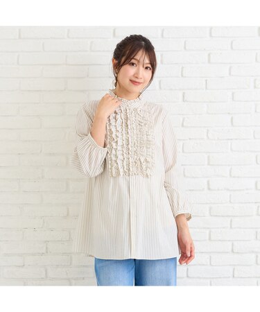 【シワになりにくい】フリルブラウス