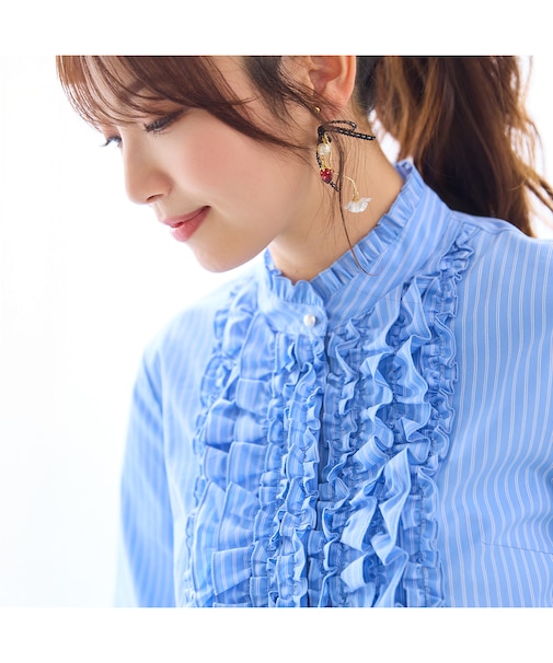 【シワになりにくい】フリルブラウス